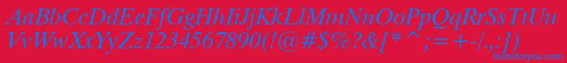 Dutch801ItalicTl Font – Blue Fonts on Red Background
