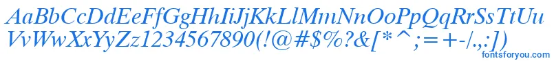 Dutch801ItalicTl Font – Blue Fonts on White Background