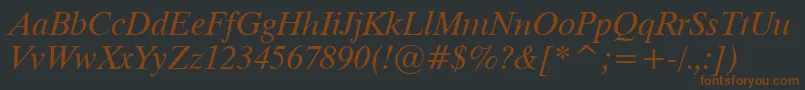 Dutch801ItalicTl Font – Brown Fonts on Black Background