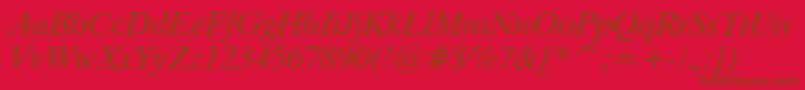 Dutch801ItalicTl Font – Brown Fonts on Red Background