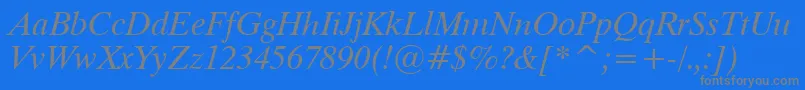 Dutch801ItalicTl Font – Gray Fonts on Blue Background