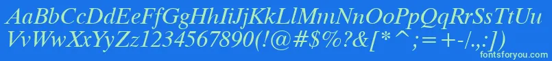 Dutch801ItalicTl Font – Green Fonts on Blue Background