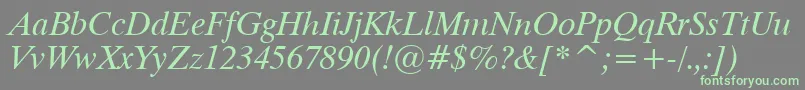 Dutch801ItalicTl Font – Green Fonts on Gray Background