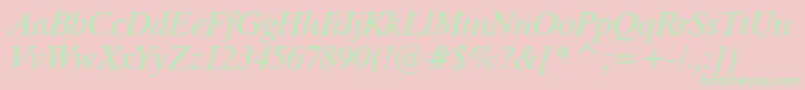 Dutch801ItalicTl Font – Green Fonts on Pink Background
