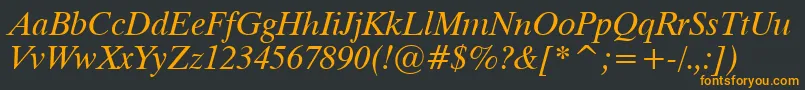 Dutch801ItalicTl Font – Orange Fonts on Black Background
