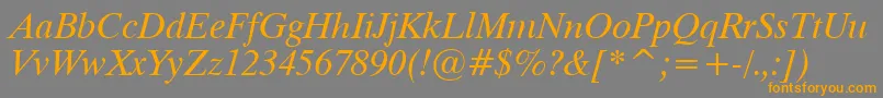 Dutch801ItalicTl Font – Orange Fonts on Gray Background