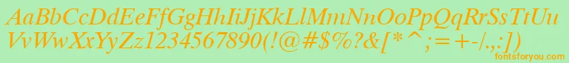 Dutch801ItalicTl Font – Orange Fonts on Green Background