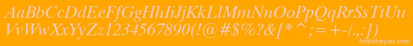 Dutch801ItalicTl Font – Pink Fonts on Orange Background