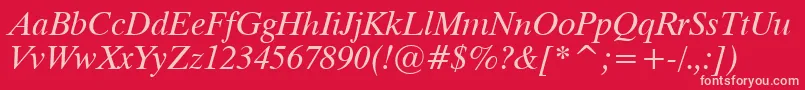 フォントDutch801ItalicTl – 赤い背景にピンクのフォント