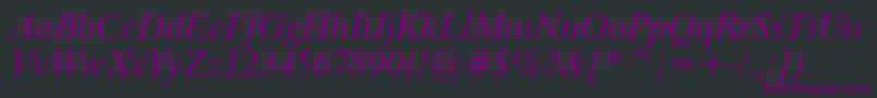 Dutch801ItalicTl Font – Purple Fonts on Black Background