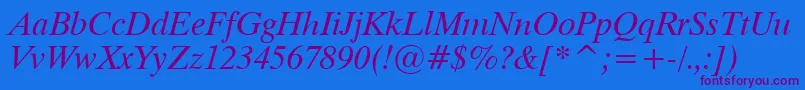 Dutch801ItalicTl Font – Purple Fonts on Blue Background