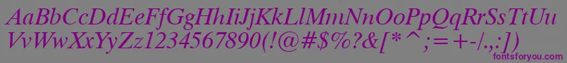 Dutch801ItalicTl Font – Purple Fonts on Gray Background