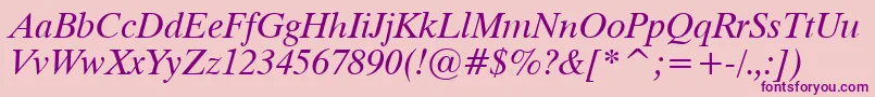 Dutch801ItalicTl Font – Purple Fonts on Pink Background