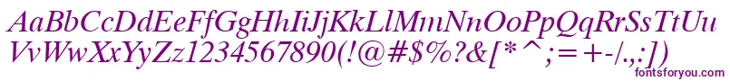 Dutch801ItalicTl Font – Purple Fonts on White Background