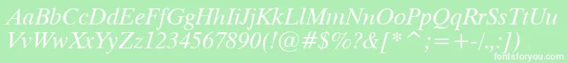 Dutch801ItalicTl Font – White Fonts on Green Background
