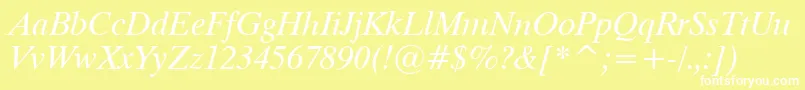 Dutch801ItalicTl Font – White Fonts on Yellow Background