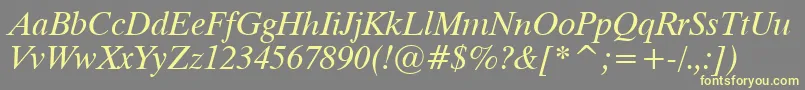 Dutch801ItalicTl Font – Yellow Fonts on Gray Background