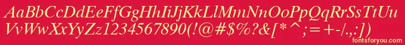 Dutch801ItalicTl Font – Yellow Fonts on Red Background