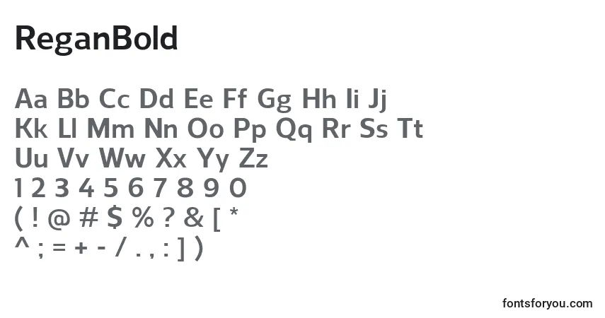 Шрифт ReganBold – алфавит, цифры, специальные символы