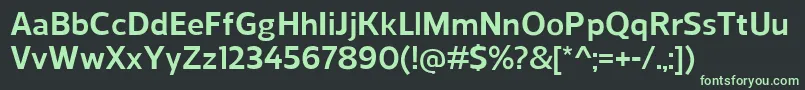フォントReganBold – 黒い背景に緑の文字