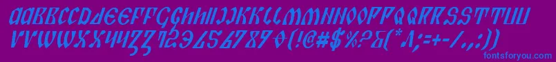 PiperPieCondItalic Font – Blue Fonts on Purple Background