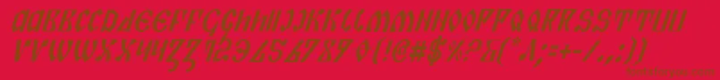 PiperPieCondItalic Font – Brown Fonts on Red Background