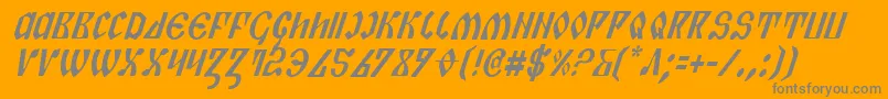 PiperPieCondItalic-Schriftart – Graue Schriften auf orangefarbenem Hintergrund