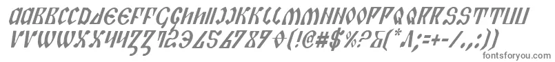 フォントPiperPieCondItalic – 白い背景に灰色の文字