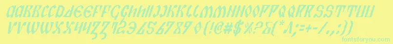 PiperPieCondItalic Font – Green Fonts on Yellow Background