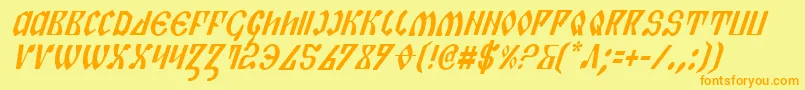 PiperPieCondItalic Font – Orange Fonts on Yellow Background