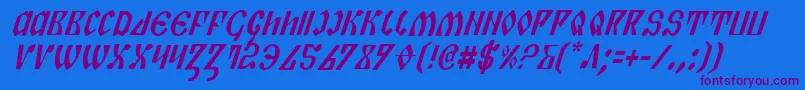 PiperPieCondItalic Font – Purple Fonts on Blue Background