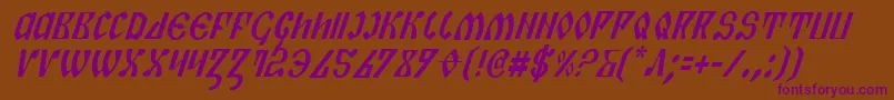 PiperPieCondItalic Font – Purple Fonts on Brown Background