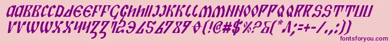 PiperPieCondItalic Font – Purple Fonts on Pink Background