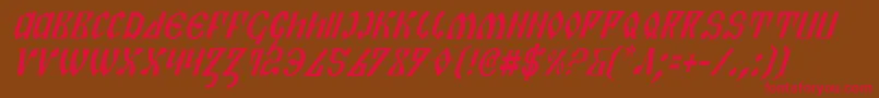 PiperPieCondItalic Font – Red Fonts on Brown Background
