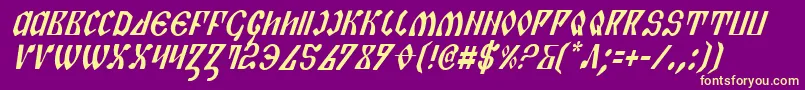 PiperPieCondItalic Font – Yellow Fonts on Purple Background