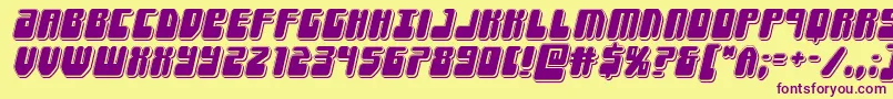 Forcemajeurepunchital Font – Purple Fonts on Yellow Background