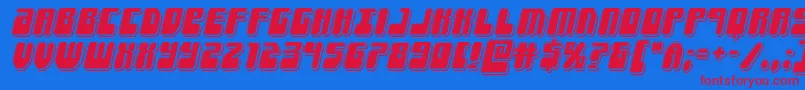 Forcemajeurepunchital Font – Red Fonts on Blue Background