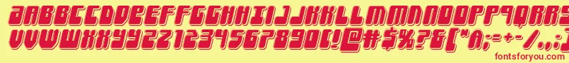 フォントForcemajeurepunchital – 赤い文字の黄色い背景