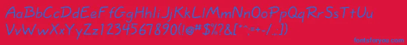 Eskizonelightc Font – Blue Fonts on Red Background