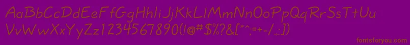 Eskizonelightc Font – Brown Fonts on Purple Background