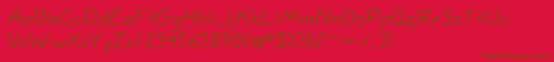 Eskizonelightc Font – Brown Fonts on Red Background