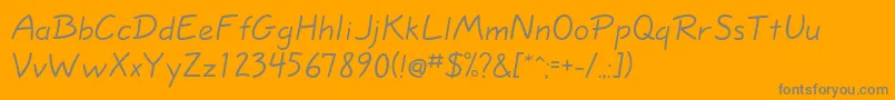 Eskizonelightc-Schriftart – Graue Schriften auf orangefarbenem Hintergrund