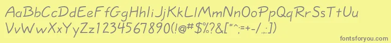 Eskizonelightc Font – Gray Fonts on Yellow Background