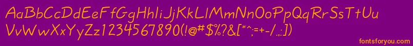 Eskizonelightc Font – Orange Fonts on Purple Background