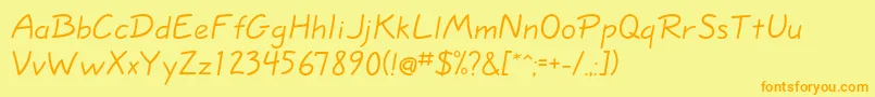 Eskizonelightc Font – Orange Fonts on Yellow Background