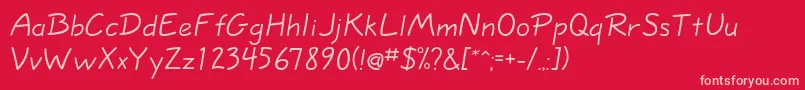 Eskizonelightc Font – Pink Fonts on Red Background