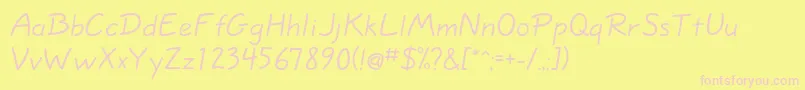 Czcionka Eskizonelightc – różowe czcionki na żółtym tle