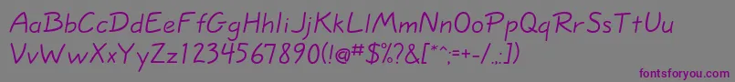 Eskizonelightc Font – Purple Fonts on Gray Background