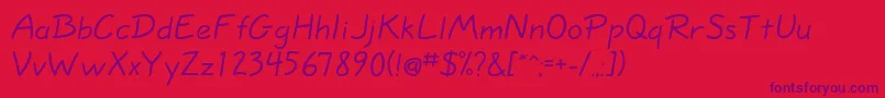 Eskizonelightc Font – Purple Fonts on Red Background
