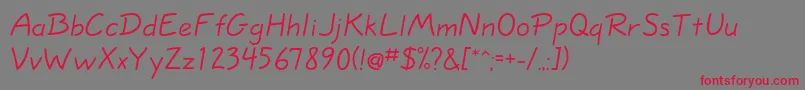 Eskizonelightc Font – Red Fonts on Gray Background